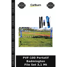 Carlburn Özel Üretim PVF-100 Portatif Badmington File Set 3,1 mt Müsabaka Turnuva Kamp