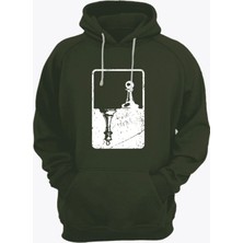 Satranç Medya Unisex Yeşil Satranç Kapşüonlu Sweatshirt