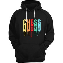 Satranç Medya Unisex Siyah Satranç Hoodie