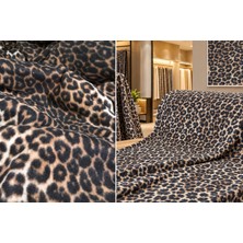 Ecotton Works Leopar Desenli Polar Kumaş 180 cm En – Metrelik Polar Kumaş, Yumuşak, Ince ve Sıcak Tutan Çok Amaçlı Kumaş