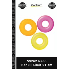 Carlburn Premium 59262 Neon Renkli Simit 91 cm Tatil Eğlencesi Deniz Simidi Yaz Tatili