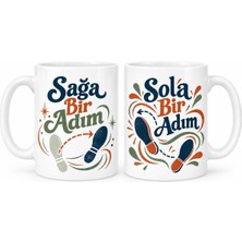 Northcity Sağa Bir Adım ve Sola Bir Adım 2'li Porselen Kupa Seti - Model 555 Bx