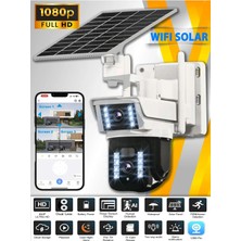 Tr 33AI Full Hd Wifi Solar Güneş Panelli Kablosuz Alarmlı Güvenlik Kamerası, Beyaz