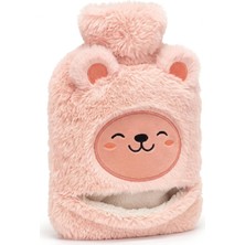 Sıcak Su Torbası Peluş Ultra Yumuşak Kumaş, Kokusuz, Cepli, 2 Litre Büyük Boy, Ayıcık Desen