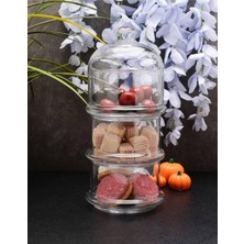 Gy Atelier Paşabahçe 96815 Villa Patisserie 3 Katlı Cam Kurabiyelik Büyük Boy Şefaf