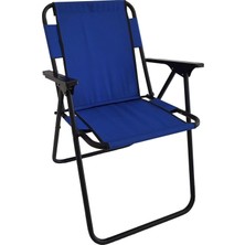 Tr Katlanır Kamp Sandalyesi, Mavi, 80X57X41 Cm, Plastik Kollu ve Sırt Destekli