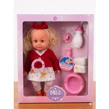 Mila Konuşan Bebek, 34 Cm, Türkçe Ses Teknolojisi, Bebek Bakım Seti, 5 Parça Aksesuarlı
