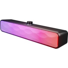 Mikado MD-SBT31 5W*2 1200MAH Bluetooth,rgb Aydınlatmalı,tf Card,type-C Destekli,usb Bellekle Çalışabilen Plastik+ Demir Örgü Malzemeli Speaker Soundbar Hoparlör (Siyah)