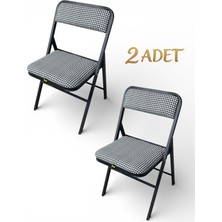 Hey Modüler Mobilya Hey Katlanır Kamp Sandalyesi Piknik Sandalyesi Siyah Kazayağı 2'li