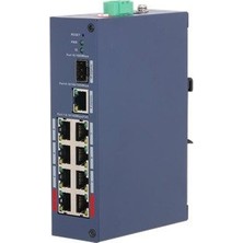 Dahua CHS4110-8ET-110 8 Port 10/100+1XGB RJ45/1XGB Sfp Uplınk 110W Poe Cloud Yönetilebilir Endüstriyel Swıtch Nxrlvng