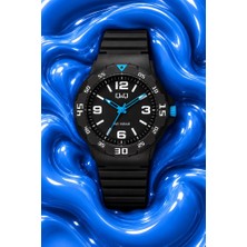 Q&q 10 Atm Su Geçirmez - 43 mm - Siyah Mavi Detaylı Analog Yetişkin Çocuk Kol Saati