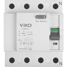 Tr Viko 4X63 Amper 30 Ma Trifaze Kaçak Akım Rölesi VTR4-6330