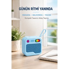 Rabera Tech Bluetooth 5.4 Taşınabilir Kablosuz Hoparlör 6W Rgb Işıklı 1200 Mah Şarjlı Type-C USB Tf Kart Destekli