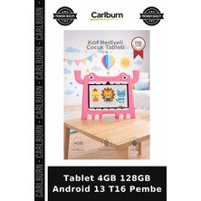 Carlburn Premium Tablet 4gb 128GB Android 13 T16 Pembe Kullanım Okul Cihaz