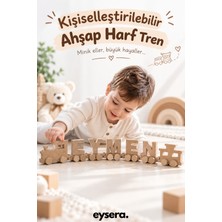 Eysera Kişiye Özel Ahşap Isim Treni, Harfli Tren Oyuncak, Eğitici Montessori Oyuncak, Çocuk Odası Dekoru