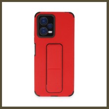 Northcity Poco X5 5g Kılıf Mega Standlı Silikon - Kırmızı Bx