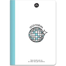 Hisli Şeyler A5 80 Yaprak Renkli Sayfa Çizgili Defter, Mavi