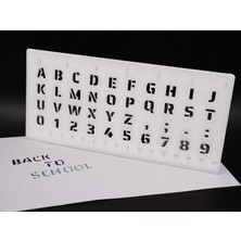 Alfabe, Rakam ve Cetvel Şablonu – 20 cm 3D Baskı Yazı Çizim Kalıbı - Beyaz