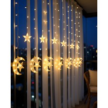 Stylmenplus LED Perde Işık Hilal Yıldız Dekorasyonu Uczzzayyıldızdekoratif-3