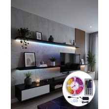 Stylmenplus 5 Metre Kumandalı Rgb LED Şerit 5050 Smd 54 Led/m Renk Değiştiren Ambiyans Aydınlatma