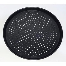 Abnturk 40CM Delikli Alüminyum Granit Pizza Tavası Yapıştırmaz Sığ Kenar Eniyi Pizza Pişirme Fırın Tepsisi