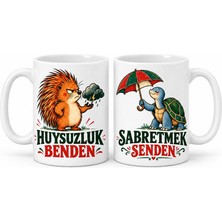 Northcity Huysuz ve Sabırlı 2'li Porselen Kupa Seti - Model 740 Bx