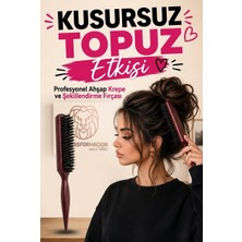Transformacion Profesyonel Ahşap Topuz Krepe Fırçası Sık Kıllı Topuz ve Bebek Saç Şekillendirici Ayırıcı Uçlu Kuaför Tipi Fırça 723849
