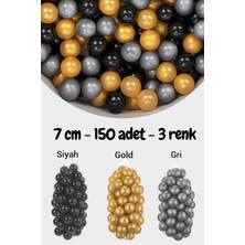 7 cm Top Havuzu Topu, 150 Adet, Gold, Gümüş, Siyah
