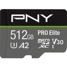 Pny 512GB Pro Elite C10 U3 V30 A2 Microsdxc Flash Bellek Kartı