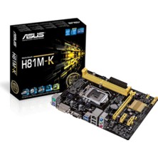 Asus 90MB0HI0-M0EAY0 Anakart, Lga 1150 Soket (Atx, Intel H81, 2x Ddr3 Bellek, 2x Sata Iıı, Vga, Dvı-D, 2x USB 3.0)