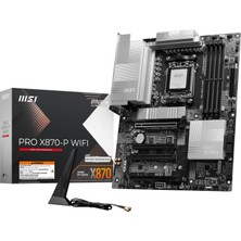 MSI Msı Pro X870-P Wifi Proseries Anakart Amd Ryzen 9000/8000/7000, Am5, Ddr5, Pcıe 5.0, M.2 Gen5, Sata 6gb/s, USB 40GBPS, Hdmı/dp, Wlan, Bluetooth 5.4, 5gbps, Atx