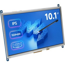 Waveshare 10.1 Inç HDMI Lcd, Dirençli Dokunmatik IPS Ekran, 1024 600 Çözünürlük, Raspberry Pi 4b / 3b + 3A + / 3b / 2b / 1b + 1A + / Zero 2 W / Zero W / Zero ve Pc ile Uyumlu