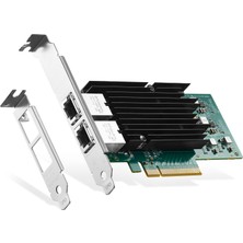 Binardat 2 Bağlantı Noktalı 10G Ethernet Pcıe Ağ Adaptörü, Intel X540 Chip Lan Denetleyicisi, Windows/linux/vmware Için 10G/1G/100MBPS Ethernet RJ45 Nıc Kartı