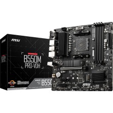 MSI Msı B550M Pro-Vdh Amd Ryzen Için 5000/4000G/3000 Serisi Işlemciler Soket Am4 Ddr4 Pcıe 4.0 Micro-Atx Anakart MB6468