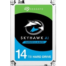 Seagate Skyhawk Aı Dahili Sabit Disk, 64 Kameraya Kadar Video Için, 14 Tb, 3,5 Inç, 256 MB Önbellek, Sata 6 Gb/s, Gümüş, 3 Yıl Rescue Hizmeti Dahil, Model No.: ST14000VE0008