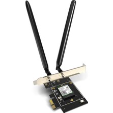 Tenda E33 Wifi 6e Wlan Kartı (AX5400 Tri-Band 6GHZ:2402MBPS+ 5GHZ:2402MBPS+2,4GHZ:574MBPS) 2 Çıkarılabilir Anten, Bluetooth 5.2, Pc Için Pcıe Wlan Kartı, Wpa3, Windows 11/10'u (64-Bit) Destekler