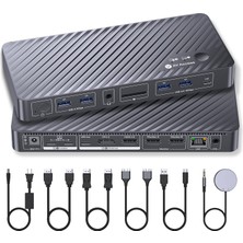 Av Access MacBook Için Kvm Switch Yerleştirme Istasyonu, 2 Monitör ve 2 Bilgisayar Için Usb-C Kvm Switch, 4K Çift HDMI Ekran, Laptop ve Masaüstü Arası Geçiş, Ethernet, 100 W Güç Aktarımı, Edıd