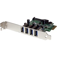 Startech.com 4 Bağlantı Noktalı Pcı Express USB 3.0 Süper Hızlı Arayüz Kartı, Uasp'li - Sata Gücü - Pcıe 4x USB 3.0, Sata Bağlantı Noktalı