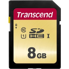 Transcend 8 GB SDC500S Sd Uhs-I Sdhc Hafıza Kartı, 95 Mb/s, U1, C10, Mlc