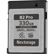 Nextorage Japon Üretici Cfexpress 4.0 Type B 330 GB VPG400, Maks. 3900 Mb/s Okuma, Maks. 3600 Mb/s Yazma, Pslc, 4k/8k Video Kaydı, NX-B2PRO330GB Hafıza Kartı