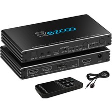 Rofavezco 4K@120 Hz HDMI 2.1 Switch 4x1, Usb-C Dp 1.4 ve Ses Ayırıcılı (Optik/3,5 mm Çıkış), Vrr, Allm, Hdcp 2.3, Hdr, Dolby Vision/atmos – Ps5, Xbox ve Oyun Için, Ir Kumandalı