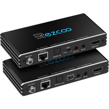 Rofavezco 4k@60 Hz HDMI Uzatıcı Arc HDR10 18 Gbps, CAT5E Cat6 Üzerinden, Spdıf Toslink, Çift Yönlü Poe + Ir + Cec, 1080P'DE 70 M, 4k'da 40 M, HDMI 2.0 Hdcp 2.2, Atmos, Dts:x, 4K Ölçek Küçültme