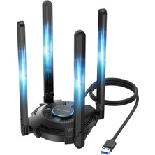 Wavlink Wavlınk Wifi 7 BE6500 Pc Için USB Wlan Çubuğu, Üç Bantlı USB Wlan Adaptörü Pc