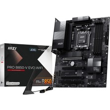 MSI Msı Pro B850-V Evo Wifi Anakart, Atx, Amd Ryzen 9000 / 8000 / 7000 Işlemcileri, Am5 - Ddr5 Bellek Desteği (8200 + mt / S Oc'ye Kadar), Pcıe 5.0 X16, M.2 Gen5, Wi-Fi 7, 5g Lan'ı Destekler