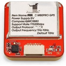 Inlıma Hglrc M80 Pro Glonass Galıleo Qzss Sbas Bds Gps Modülü QMC5883 Rc Uçak Için Pusula Güçlendirici Anten Fpv Uzun Menzilli Drones Drone Aksesuarları (Renk: 1 Parça)