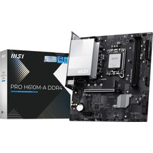 MSI Msı Pro H610M-A Ddr4 Anakartı (Intel Core 12TH / 13TH / 14. Nesil, Lga 1700 Soketi, Ddr4, Pcıe 4, Sata 6 Gb/s, 1 Gbit / S Lan, M.2 Yuvaları, USB 3.2, Matx )