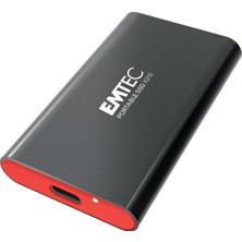 Emtec Harici SSD Disk X210 Elite 512 GB – USB 3.2 Gen1 ve 2.0 Geriye Uyumlu – 3D Nand Flash Teknolojisi – Usb-C 3.2 Gen2 - Usb-A ve Silikon Kılıf, Siyah
