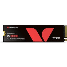 Verbatim VI3000 Nvme M.2 Dahili SSD 512 GB Pcıe Gen3, 3100 Mb/s'ye Kadar Sürücü