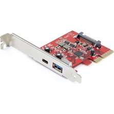 Startech.com PEXUSB311AC3 Pcı Express 2 Bağlantı Noktalı Kart (Usb-C ve Usb-A, USB 3.1 Gen 2 Tip C - Windows Mac ve Linux Için Dahili USB Hub)