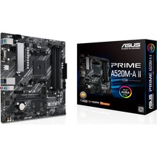 Asus Prime A520M-A Iı/csm Amd Am4 (3. Nesil Ryzen) Mikroatx Ticari Anakart (Ecc Bellek, M.2 Desteği, 1 GB Ethernet, Dp/hdmı 2.1/d Alt, 4K @ 60 Hz, USB 3.2 GEN1TYPE-A, Argbheader